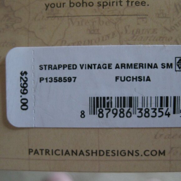 Patricia Nash Amerina Guitar Strap w/Flora studs Leather Cross-body NWT Fuchsia - Picture 15 of 16